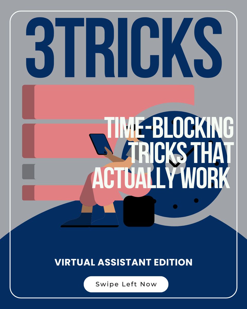 leadwayva's tweet photo. Top 3 Time-Blocking Tricks That Actually Work#TimeManagement #VirtualAssistantTips #WorkSmart https://t.co/cJ5ylvollN