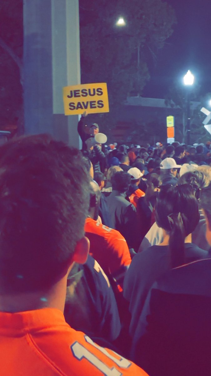 jco1221's tweet photo. The Broncos win, but Jesus saves! https://t.co/znBiD7U5W5