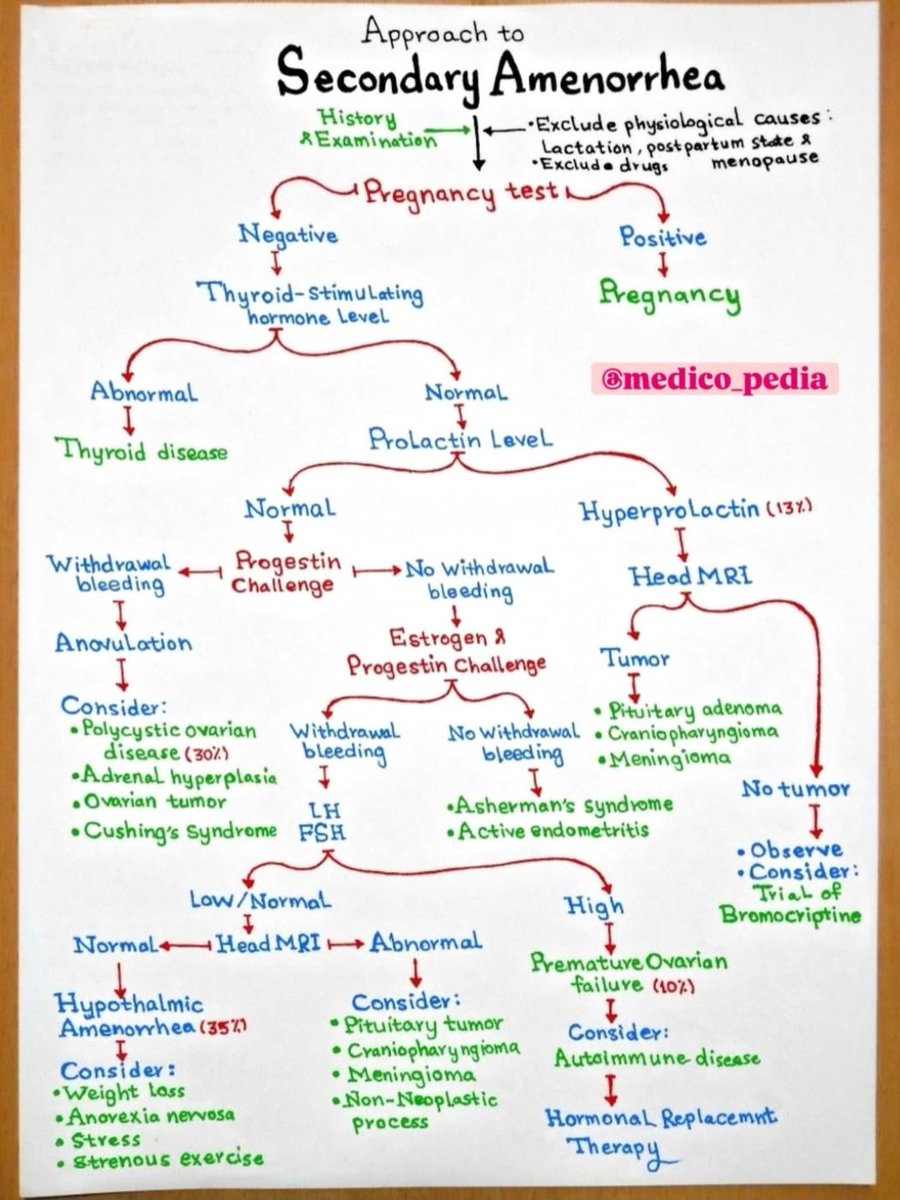 drsthanus's tweet photo. An approach to diagnosing secondary amenorrhea.

 https://t.co/Nz4nDicObR https://t.co/QQv3t3GNpg