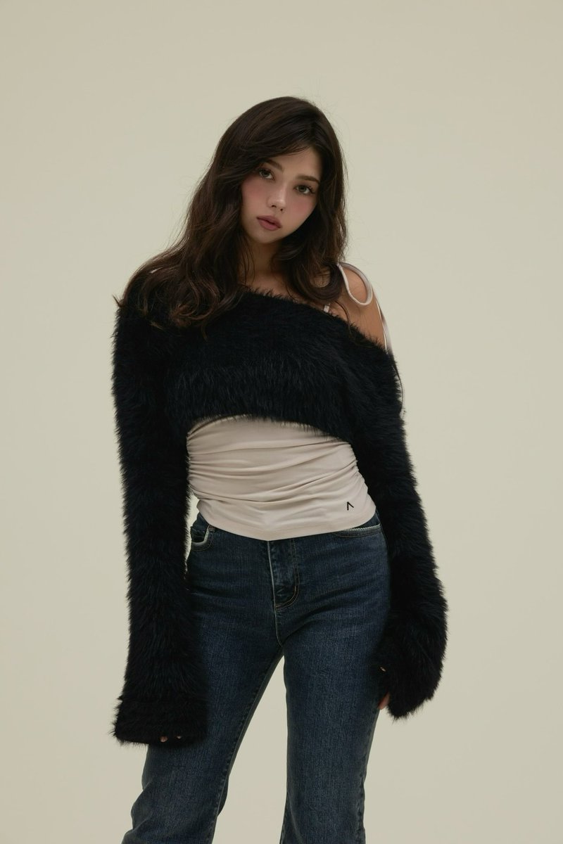 トップス Aniya fluffy knit set beige andmary ANDMARY】Aniya fluffy knit set
