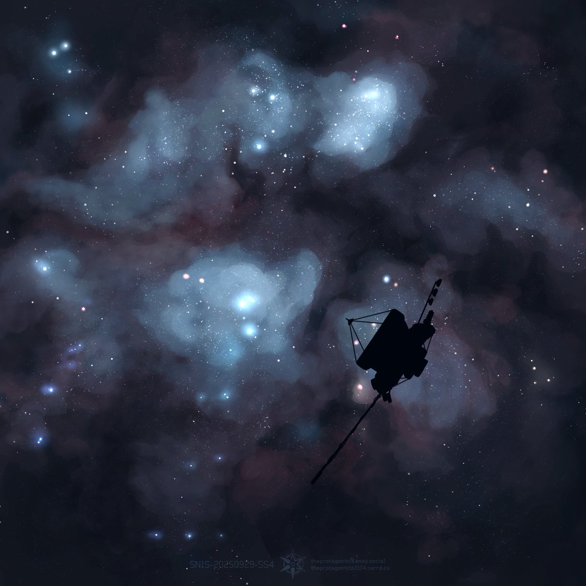 Protagonist2114's tweet image. quick #SST25 doodle for day 23/28 blue/exploration

one day our probe will catch that manhole cover

#spaceshiptember