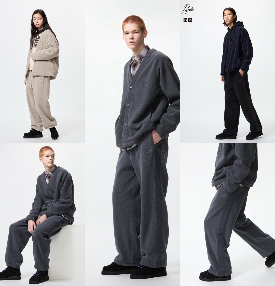 UNIQLO NEEDLES セットアップ　ダークグレー UNIQLO×NEEDLES | これ可愛い NEEDLESとの初コラボ！セットアップで
