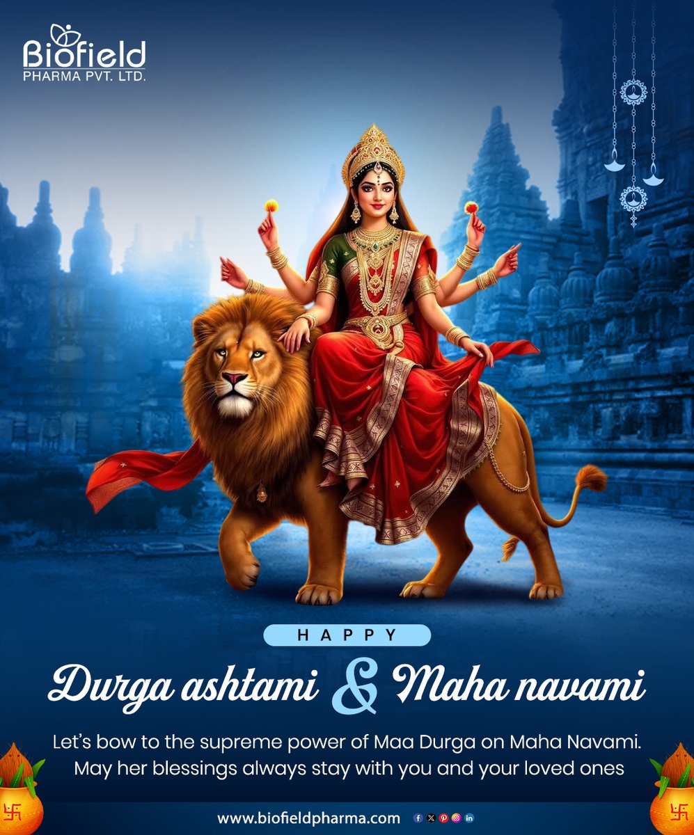 BiofieldP's tweet photo. On this sacred Ashtami, may Maa Durga bless you with strength, wisdom, and endless joy.
 #AshtamiBlessings #HappyAshtami #MaaDurga #NavratriVibes #DivineEnergy #FestiveSeason #ShaktiRupa #JaiMataDi https://t.co/czGbOoqrMp