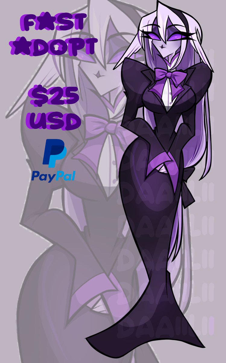 HELLO! ＼(≧▽≦)／  

Here's another quick adopt(๑˃ᴗ˂)ﻭ    

Please send me a DM if you are interested  (* ´ ▽ ` *)    

⋆˚࿔#Adopt #OC #HazbinHotel #HelluvaBoss