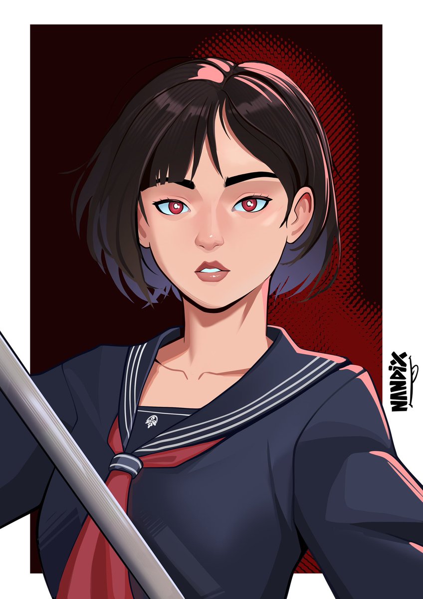 Nandix_Art's tweet image. Practicando retratos y un omenage a Hinako de Silent hill f, le deseo suerte en su viaje a lo desconocido, nada malo le va a pasar ….verdad? #silenthill #drawing #sketchvsfinal #girl #uniform