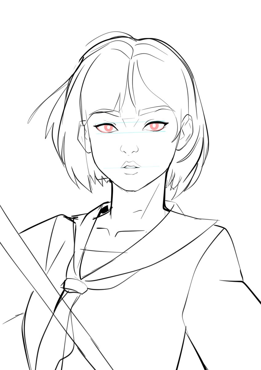 Nandix_Art's tweet image. Practicando retratos y un omenage a Hinako de Silent hill f, le deseo suerte en su viaje a lo desconocido, nada malo le va a pasar ….verdad? #silenthill #drawing #sketchvsfinal #girl #uniform