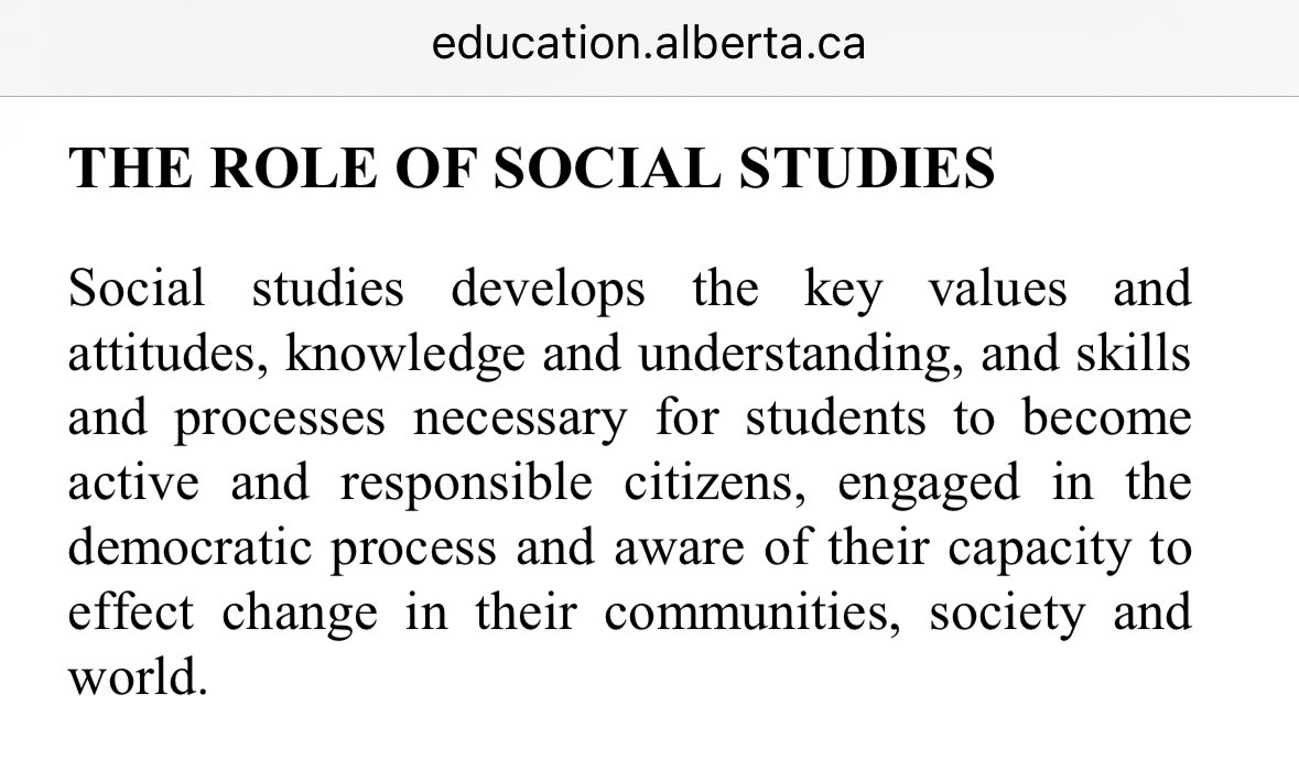 MsLutzmann's tweet photo. In Alberta, the Social Studies curriculum aims to help young people become “active citizens” who are “engaged in the democratic process”, but when a teenager asks @ABDanielleSmith a question the UCP doesn’t like they cut his mic and suggest he be spanked. 😬 #abed #abpoli #yyc https://t.co/Ovo2XYSXcy