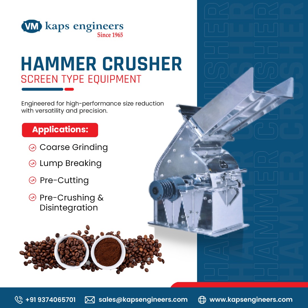 kapsengineers's tweet image. Hammer Crusher Screen Type Equipment is engineered for high-performance size reduction with versatility and precision.

kapsengineers.com

#kapsengineers #PowderingSolutions #HammerCrusher #CoarseGrinding #LumpBreaker #SizeReduction #IndustrialMachinery #GrindingTechnology