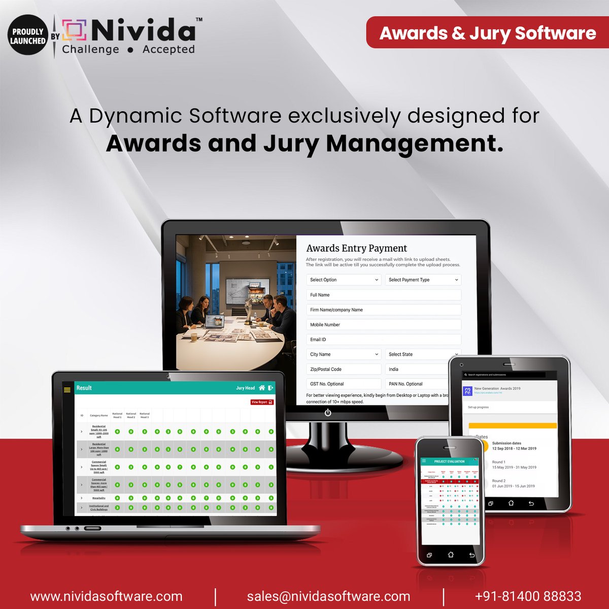 NividaSoftware's tweet image. 𝐏𝐫𝐨𝐣𝐞𝐜𝐭 𝐒𝐡𝐨𝐰𝐜𝐚𝐬𝐞 – 𝐀𝐰𝐚𝐫𝐝𝐬 &amp;amp; 𝐉𝐮𝐫𝐲 𝐒𝐨𝐟𝐭𝐰𝐚𝐫𝐞

🌐 Discover more: nividasoftware.com/jury-portal-so…
📞 +91-8140088833
📧 sales@nividasoftware.com
🌐 nividasoftware.com

#NividaSoftware #SAASProduct #AwardsPlatform #ProjectShowcase #DigitalTransformation