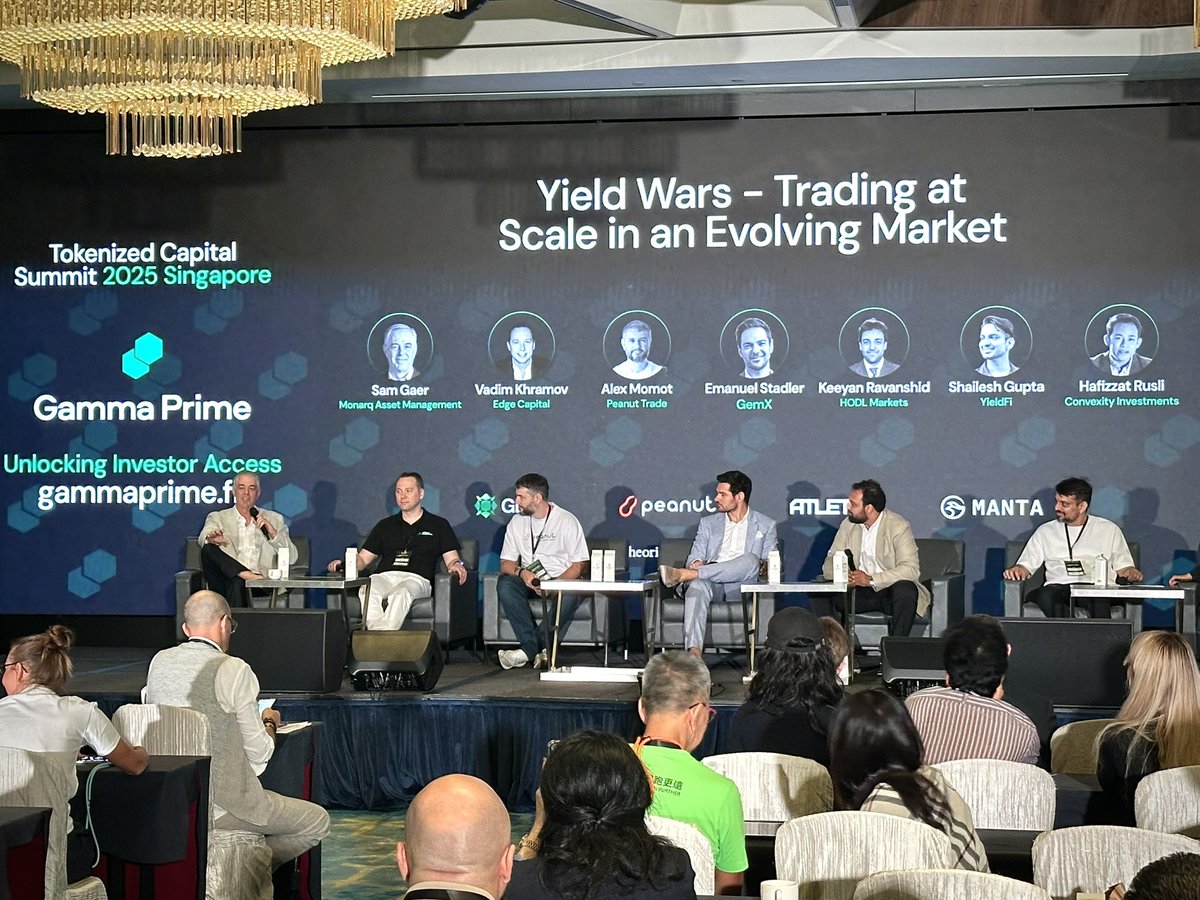 Our co-founder <a href="/KeeyanRavanshid/">Keeyan Ravanshid</a> is part-taking in the “Yield Wars—Trading at Scale in an Evolving Market” panel at the <a href="/GammaPrime_Fi/">Gamma Prime | Uncorrelated Investing Hub</a> “Tokenized Capital Summit 2025” in Singapore