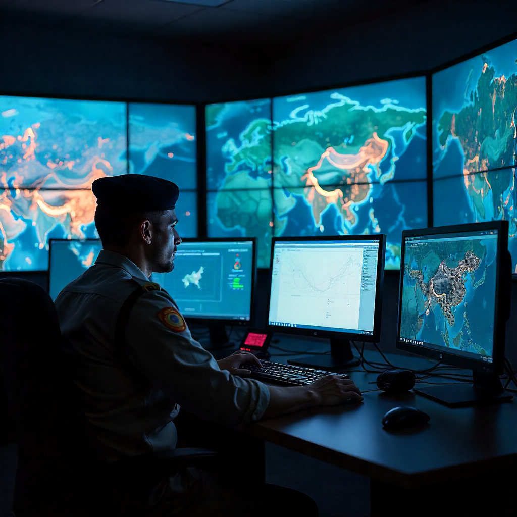 ArmedForces_IND's tweet photo. 🚨#AlertBSF🚨 SAFER India🇮🇳💪

#BSF India deployed hi tech AI Enabled GIS Command &amp; Control centers on Borders with #Pakistan and #Bangladesh to strengthen the border Security.

#IndianBorderSecurity #ArtificialIntelligence #viralvideo #DurgaAshtami #justasking #Pahalgam https://t.co/9MZzPV69Bi