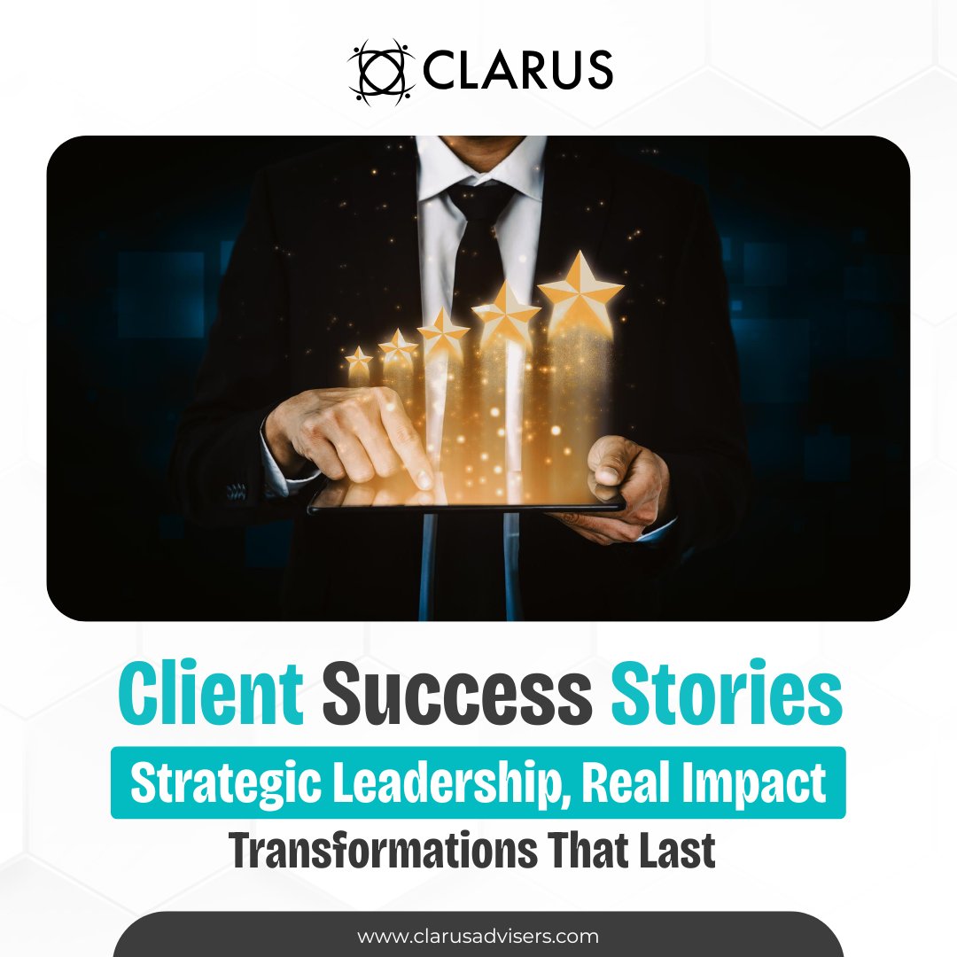 ClarusAdvisers's tweet photo. Every great success story begins with one bold decision: the right leader at the right time.

At Clarus, we don’t just fill seats, we ignite transformation. https://t.co/TCGJymhr0N
