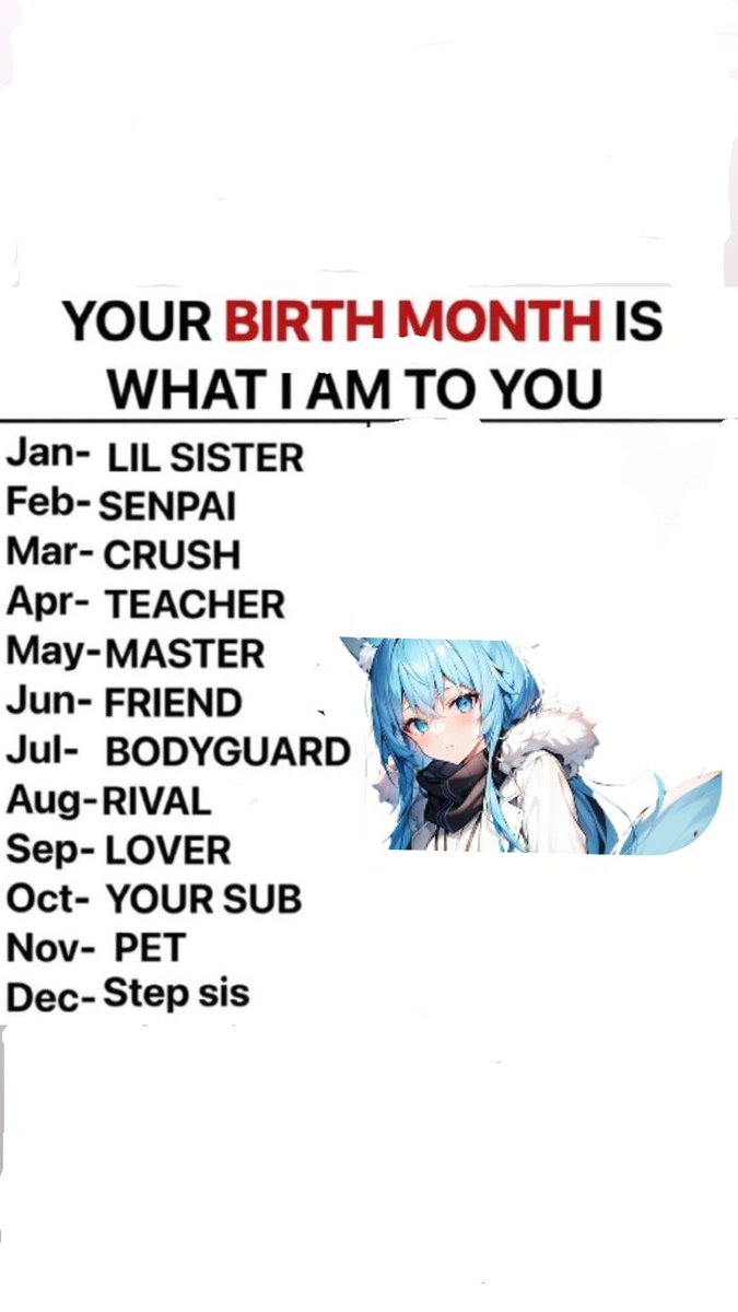 camiliattv's tweet photo. Alright Vtubers , drop your birth month let’s see what our relationship status is 😏✨ https://t.co/fmo2NYXplT