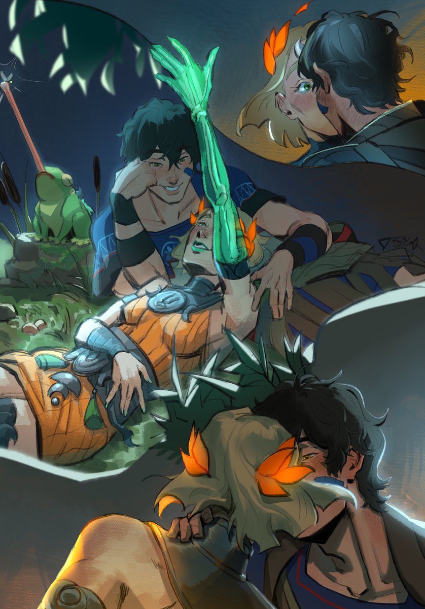 dryyaart's tweet image. #waxwitchweek day 2: fluff 🐸🌙
i think this is the first time i've had them kiss i'm ngl