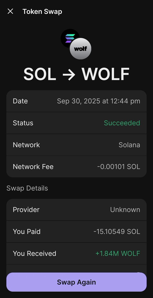 ImNotTheWolf's tweet photo. The $WOLF TREASURY has bought back $1,840,000 $WOLF using 15.10549 $SOL from creator fees.

These tokens will be saved in treasury for an upcoming Base Network listing on Aerodrome. https://t.co/ZMTOB0LvyA