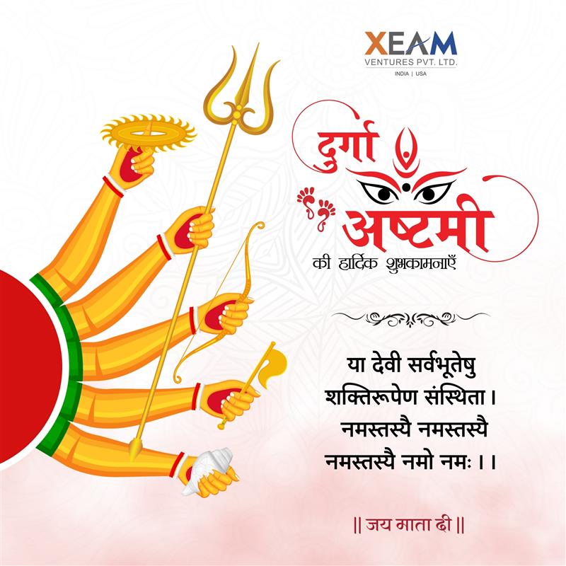 xeam_ventures's tweet photo. Celebrating the divine power of Maa Durga on this auspicious #DurgaAshtami.

May her blessings bring strength, courage, and success to all. 
🙏 Jai Mata Di!

Website: https://t.co/vveP0KgbOs 

#FestivalOfStrength #Shakti #DurgaAshtami2025 #Leadership #Empowerment https://t.co/umS6w6JnPG