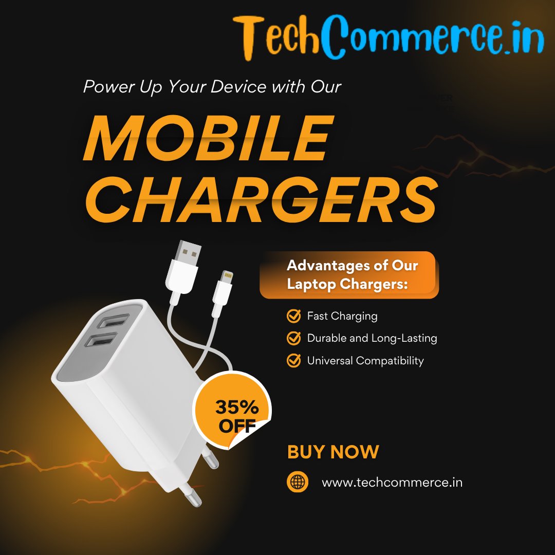 Techcommerce2's tweet image. Fast Charging Mobile Chargers – Durable & Universal Compatibility
Click to buy now - shorturl.at/kh7bl
#MobileChargers #FastCharging #QuickCharge #DualPortCharger #UniversalCharger #DurableChargers #LongLastingPower #SmartCharging #SafeCharging #BuyMobileChargers