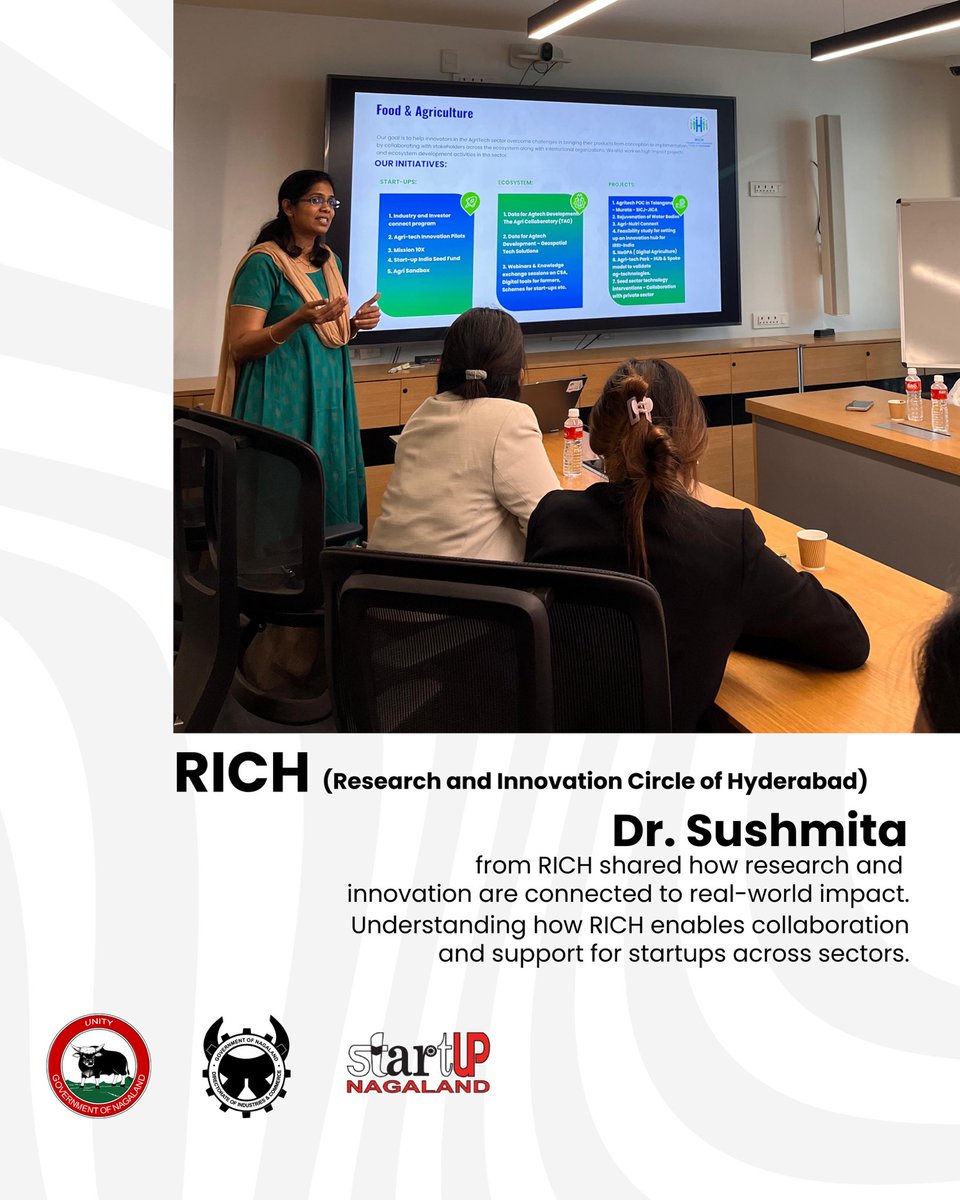 startupnagaland's tweet photo. Startup Nagaland, under the Department of Industries &amp; Commerce, Government of Nagaland, had the privilege of engaging with key institutions within Telangana’s innovation ecosystem, including T-Hub, T-Works, Ag-Hub (PJTSAU), WE Hub, RICH and TASK. https://t.co/1Jnq1E67Fd