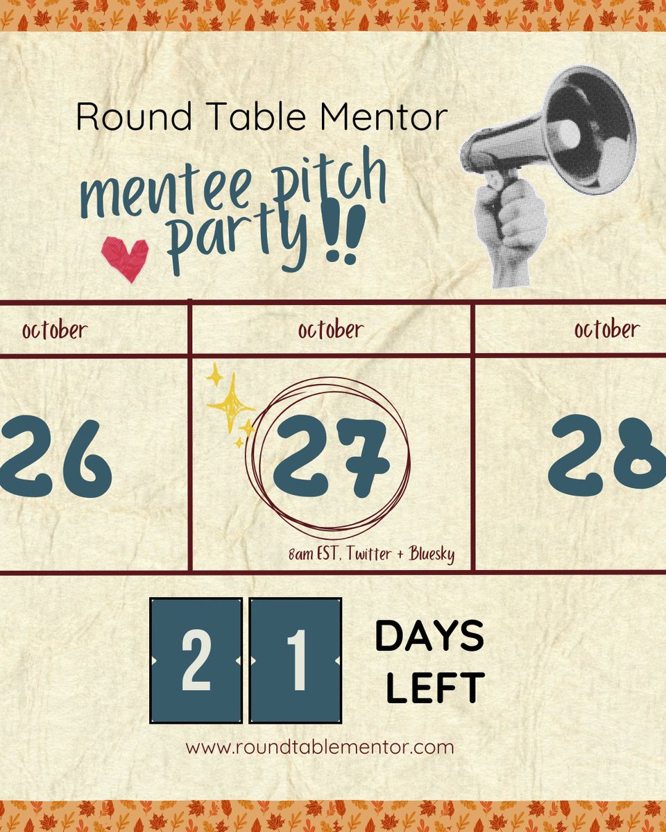 Three more weeks left until our #roundtablementor mentee pitch party. Are you ready? Start revving your engines!