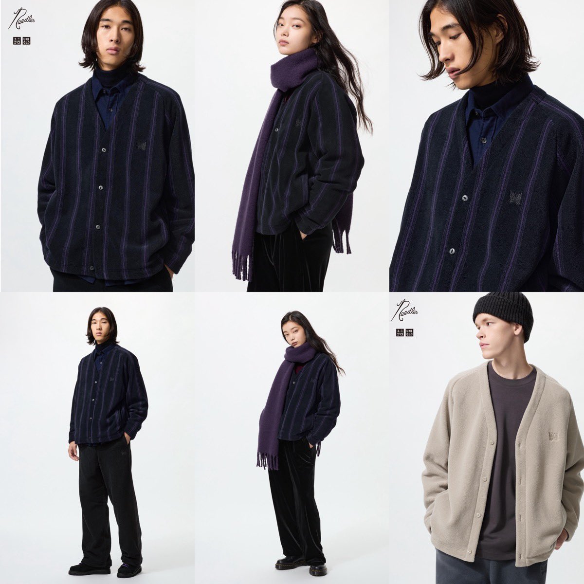 uptod4te's tweet photo. UNIQLO x NEEDLES コラボコレクションが国内10月31日（金）より発売と公式発表。10月10日（金）AM8:15 からはオンライン先行予約が開始。販売価格はジャケット4,990円、カーディガンとパンツが3,990円。【ユニクロ ニードルズ フリース】
https://t.co/FeBp47zDZF https://t.co/lgqmPLYvmf