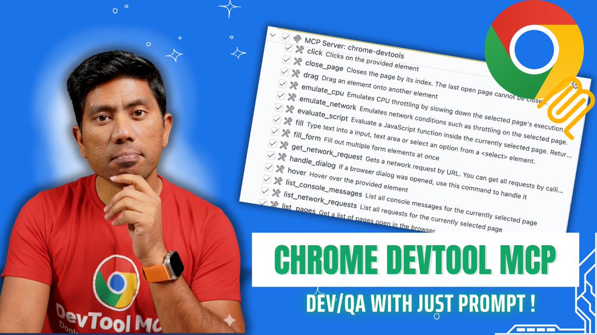 ExecuteAuto's tweet image. @Google  DevTool MCP Server is amazing than expected !

youtu.be/vC4qH1cCZlg

#executeautomation #mcpserver #chrome #devtool