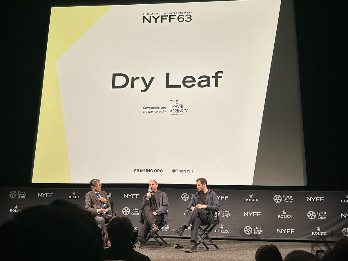 Writer/Director/Cinematographer/Editor Aleksandre Koberidze and Composer/Sound Recordist Giorgi Koberidze in Walter Reade #DryLeaf <a href="/TheNYFF/">New York Film Festival</a> #NYFF63
