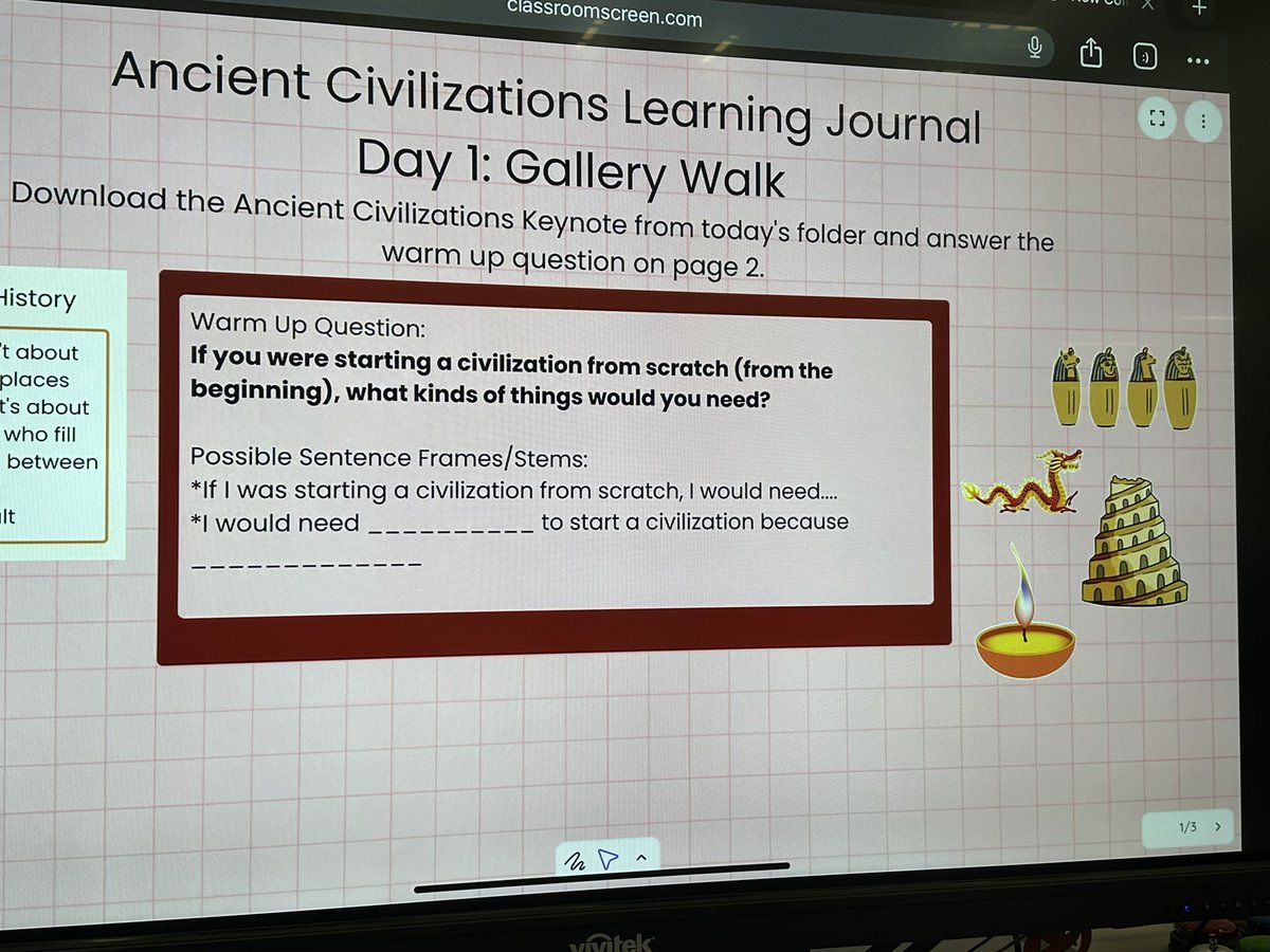 MsLShepherd's tweet image. Recently @friskeyc &amp;amp; I led a PLC on sentence stems. We challenged teachers to add them into lessons, and 6th grade social studies delivered! 🙌 Their ancient civilizations gallery walk used stems in the warmup, activity, &amp;amp; reflection. @CMSWestWrangler #WestFam @CoppellESLBIL