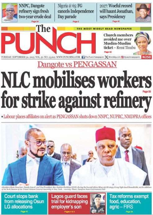 TheLegendng_'s tweet image. @TheLegendng_ 🔥SCREAMING Newspaper Headlines . Hot catch- Delta Healthcare , Tinubu’s Renewed Hope , NLC, PENGASSAN strike, Arise Tv Presenter killed in Abuja Robbery @Blueprint_ng @daily_trust @MobilePunch #ThePointer #trending #readnow