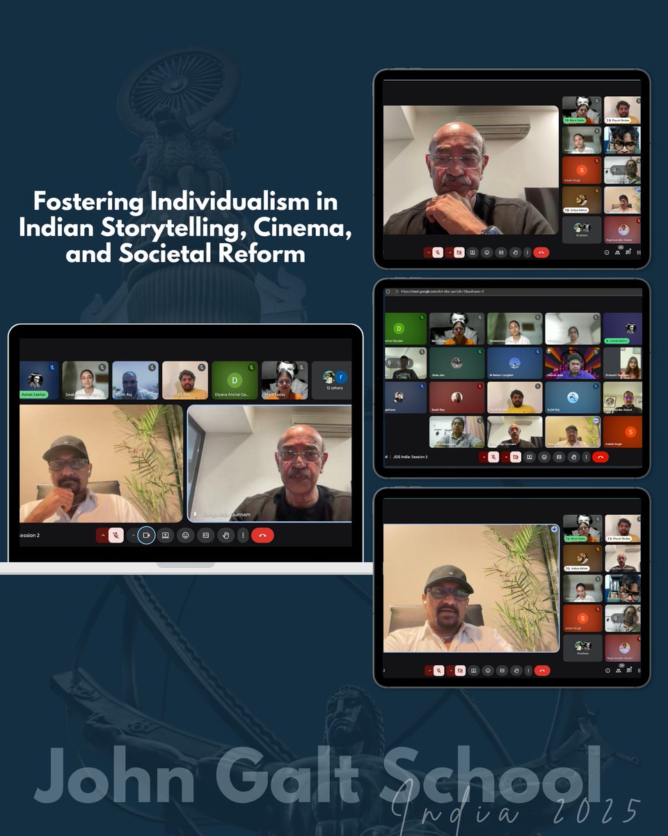Swatantrataorg's tweet photo. What a night at our lecture on Ayn Rand’s Objectivism in Indian storytelling &amp; cinema! Thanks to @grajug, Creator of Amrutham, Vihangam, Rand’s individualism. @devakatta Director of Prasthanam, inspired by Rand’s Fountainhead with his "action Howard Roark" in Autonagar Surya #JGS https://t.co/IgW4CW1sAU