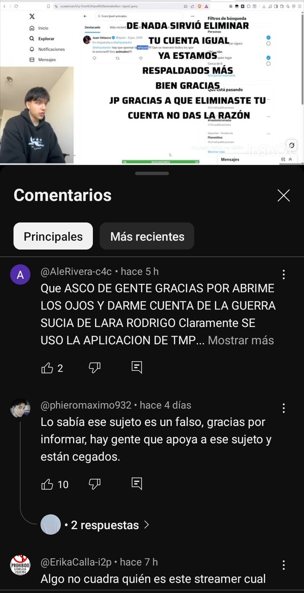PoicheJuan's tweet photo. La pruebas están en el mismo video del argentino kisnerista las mismas personas que entraron a ver el vídeo se dieron cuenta que al lado derecho se encuentra el programa para modificar los tweets. Las mismas personas comentan y se dan cuenta https://t.co/yY7gSLdlit