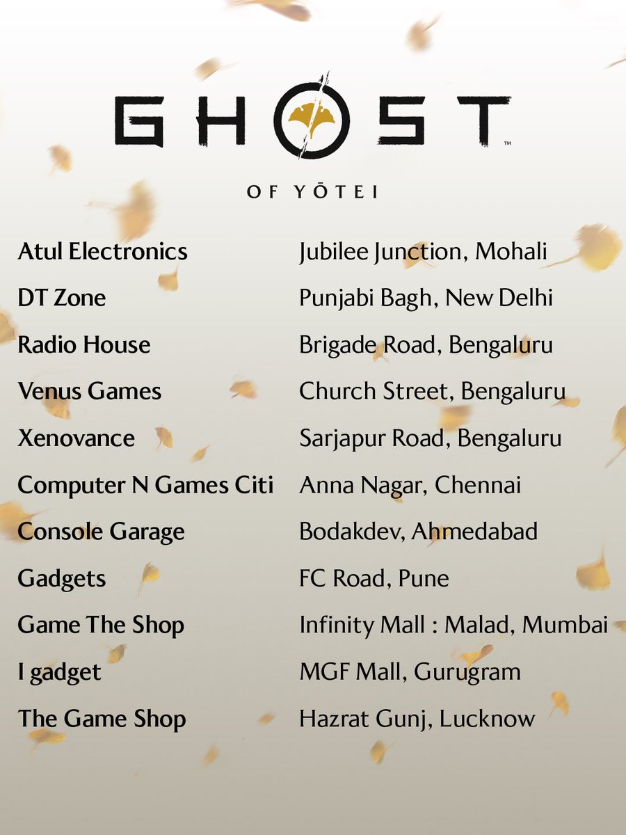 PlayStationIN's tweet photo. Be a part of gaming history 🌙
Grab your copy of Ghost of Yōtei at the midnight launch and be among the first PS5 gamers in your city to play!
👉 Swipe to check the outlets hosting the launch near you!
#GhostOfYōtei #MidnightLaunch #HandsonPS5 #PlayStationIndia https://t.co/u0ysg0FRJ8