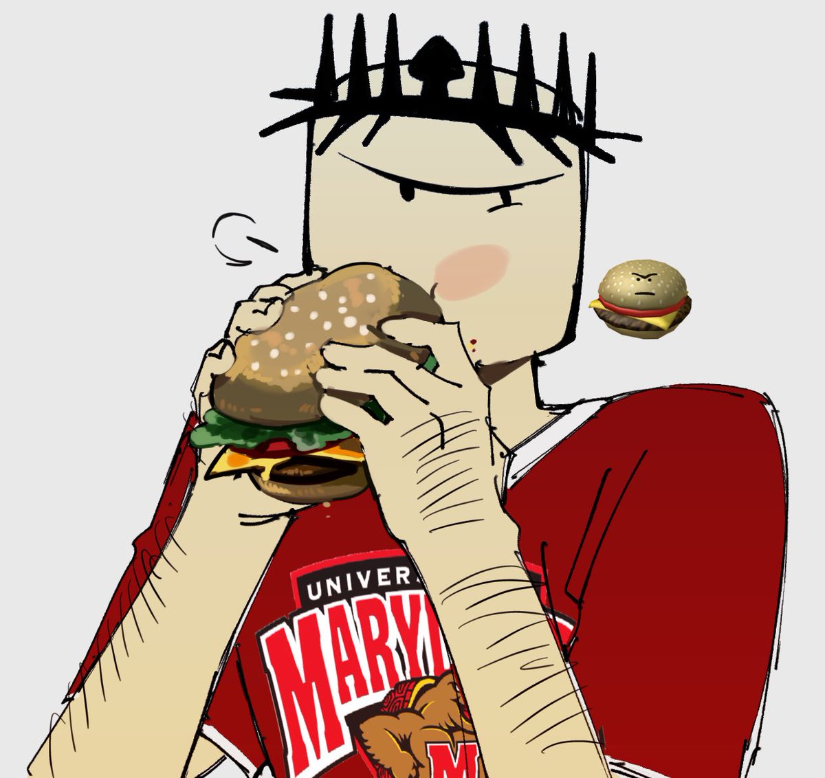voidslop's tweet image. obligatory fanart of ur fav character eating a burger