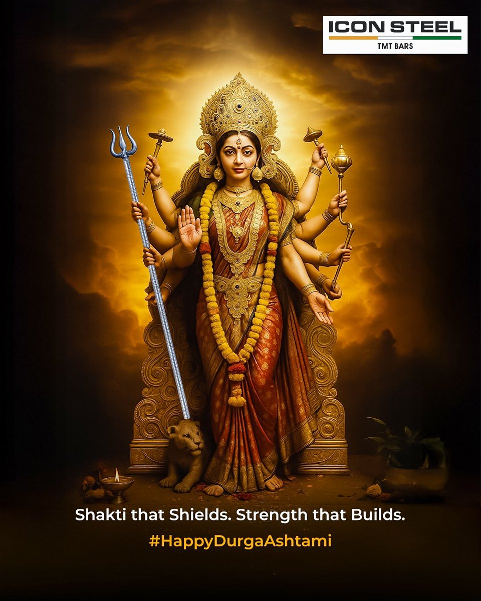 iconsteelindia's tweet image. On Durga Ashtami, we honour the divine power that protects us and the strength that shapes our future.

#IconSteel #TMTBars #Ductility #Strength #durgapuja #durgaashtami #ashtami2025