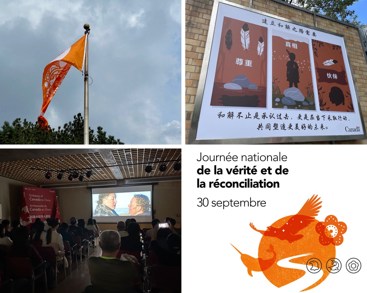 Pour souligner le #JournéeDuChandailOrange &amp; la Journée nationale de la #VéritéEtDeLaRéconciliation nous avons hissé ensemble le Drapeau des survivants &amp; sensibilisé la communauté locale en présentant le puissant documentaire "Ever Deadly" de Tanya Tagaq et Chelsea McMullan #JNVR