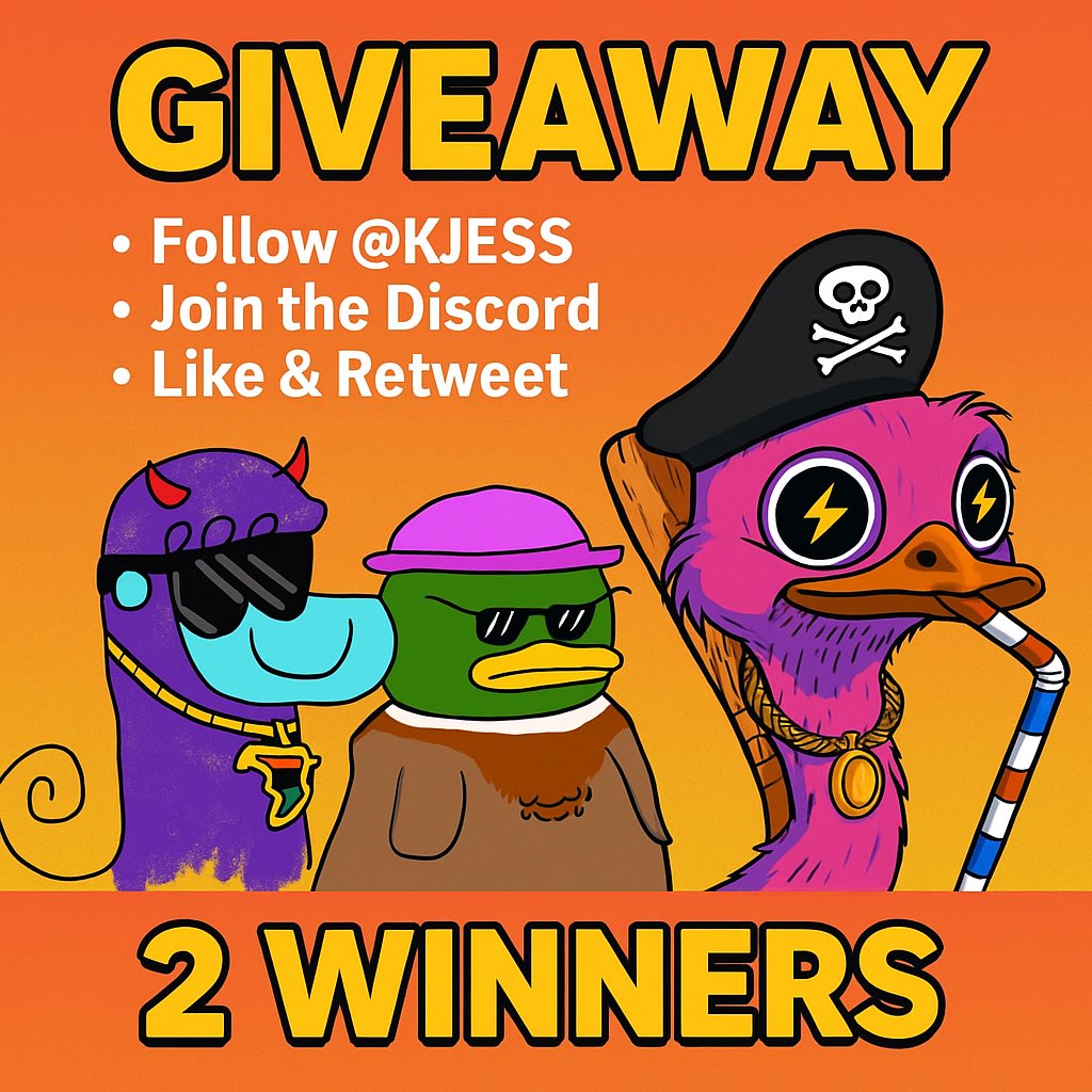 AfroDCโ ๏ธโ ๏ธ (@afrodc0) on Twitter photo ๐จ GIVEAWAY ALERT ๐จ
2 lucky winners will take home these NFTs ๐
๐ต Bubaboonsonape
๐ฆ What the Duck on Ape
To Enter:
1๏ธโฃ Follow <a href="/itskjess/">K_JESS</a>
2๏ธโฃ Join the Discord ๐
3๏ธโฃ Like โค๏ธ & Retweet ๐
๐ฅ Donโt miss out
Winners will be Drawn in 48 hours
discord.gg/UjCFw2GY ๐จ GIVEAWAY ALERT ๐จ
2 lucky winners will take home these NFTs ๐
๐ต Bubaboonsonape
๐ฆ What the Duck on Ape
To Enter:
1๏ธโฃ Follow <a href="/itskjess/">K_JESS</a>
2๏ธโฃ Join the Discord ๐
3๏ธโฃ Like โค๏ธ & Retweet ๐
๐ฅ Donโt miss out
Winners will be Drawn in 48 hours
discord.gg/UjCFw2GY