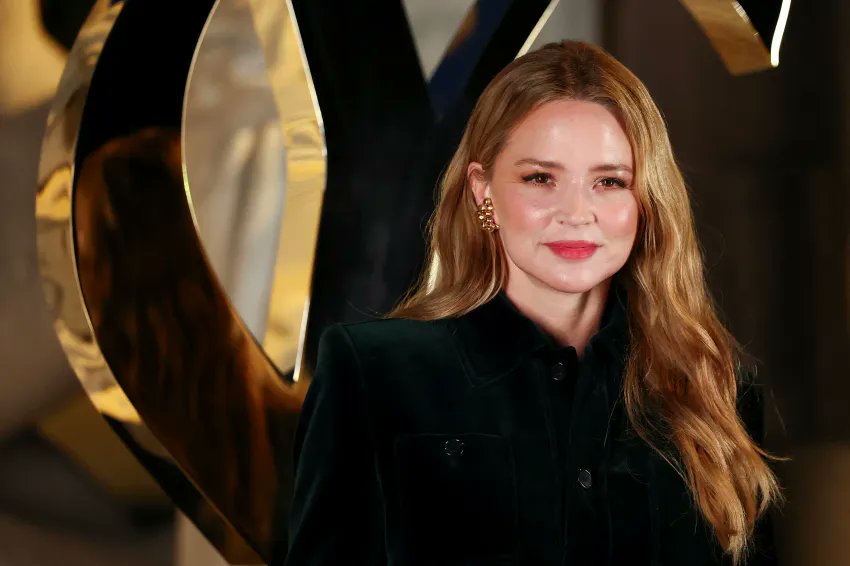 Virginie Efira attends the Saint Laurent Womenswear Spring/Summer 2026 show as part of Paris Fashion Week