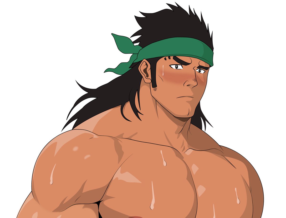 Ganju Shiba from “BLEACH”. My boyfriend <a href="/kinkybaradudes/">Kinkybaradudes</a> drew my favorite underrated Bara himbo. The full version will be released on Ganju’s birthday: October 15th. #BleachTYBW #Bara