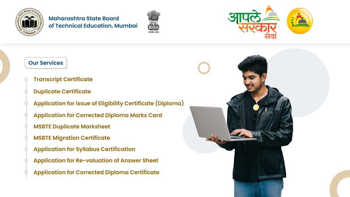 CMsbte's tweet photo. Get your MSBTE RTS Services online via Aaple Sarkar Seva! 

For more information, visit:
https://t.co/BgXHF7aySd
https://t.co/CIV6RmavWT

#MSBTE #RTS #AapleSarkar #DigitalMaharashtra https://t.co/6v6kp7F5yL