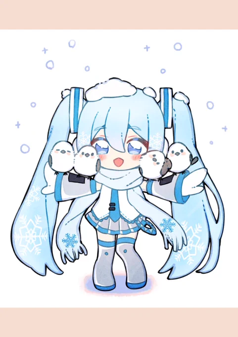 雪ミクさんとシマエナガさん #グッスマイラコン12雪ミク