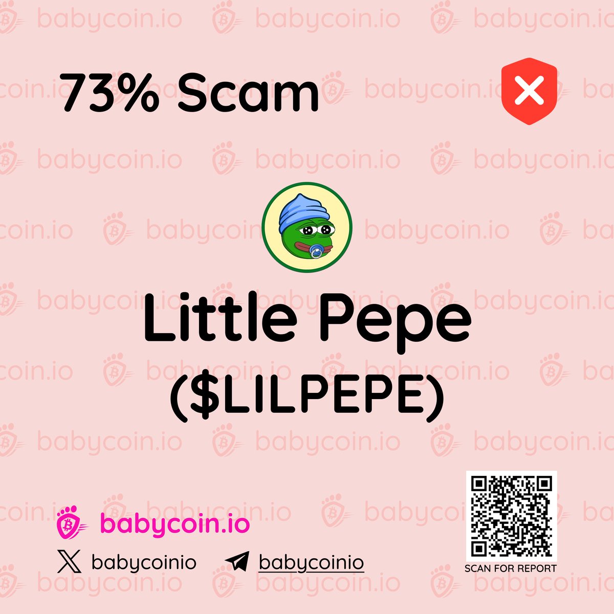 babycoinio's tweet photo. Little Pepe $LILPEPE Under the Scanner – Scam Alert! 🚨
Our  Analysis shows major red flags: ownership not renounced, no liquidity lock, unrestricted wallets, and presale funds controlled by the owner. Missing caps and refund options add to risks. 
Verdict: 🟥 SCAM PROJECT HIGH RISK (30 Sept 2025). Detail report: https://t.co/09qg7R8ivP 
#Crypto #ScamAlert #MemeCoin #TokenAnalysis #CryptoSecurity #PresaleCheck #DeFiRisks #Ethereum #CryptoSafety #InvestSmart