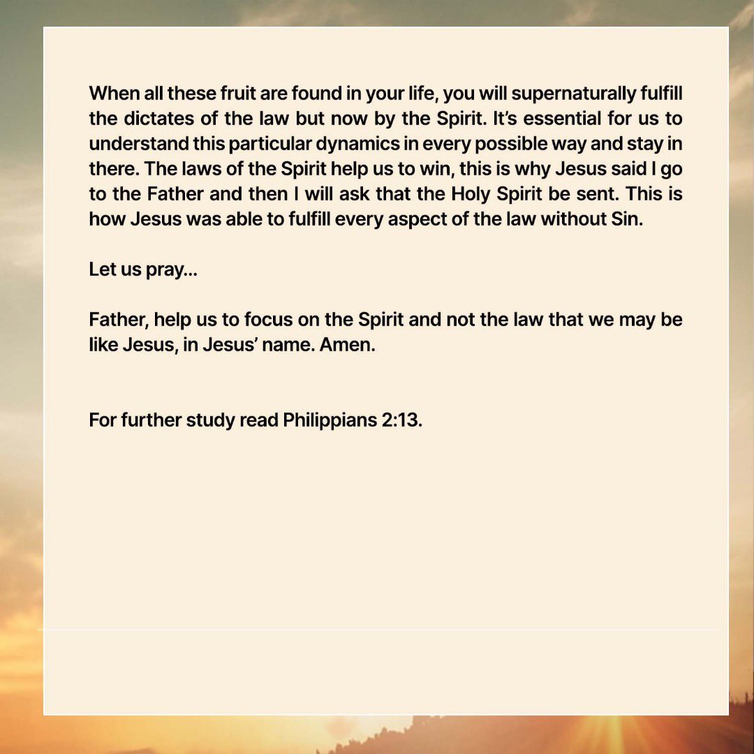 30 | 09 | 25

By The Spirit Of God

Hope this blesses you.

Please share with your friends and family members.

#tcniganmu #alonewithGod #dailydevotional