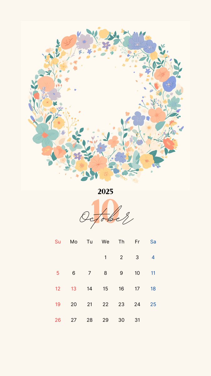 kurosaki_mio's tweet image. スマホ壁紙カレンダー2025年10月
「①白背景花柄（4枚）」
お気に入りが見付かったら、ダウンロードして使ってね。

Smartphone wallpaper calendar October 2025.
If you find one you like, please download and use it.

#AIイラスト #カレンダー #スマホ壁紙 #スマホ壁紙カレンダー #AIart