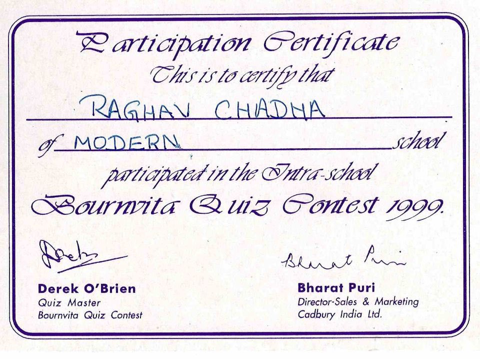 raghav_chadha's tweet image. Blast from the past 🚀
In 1999, I nervously participated in the Bournvita Quiz Contest with @derekobrienmp as my quizmaster. In 2025, destiny seats us side by side as MPs in Parliament. From school quiz to Parliament- what a remarkable journey destiny weaves!