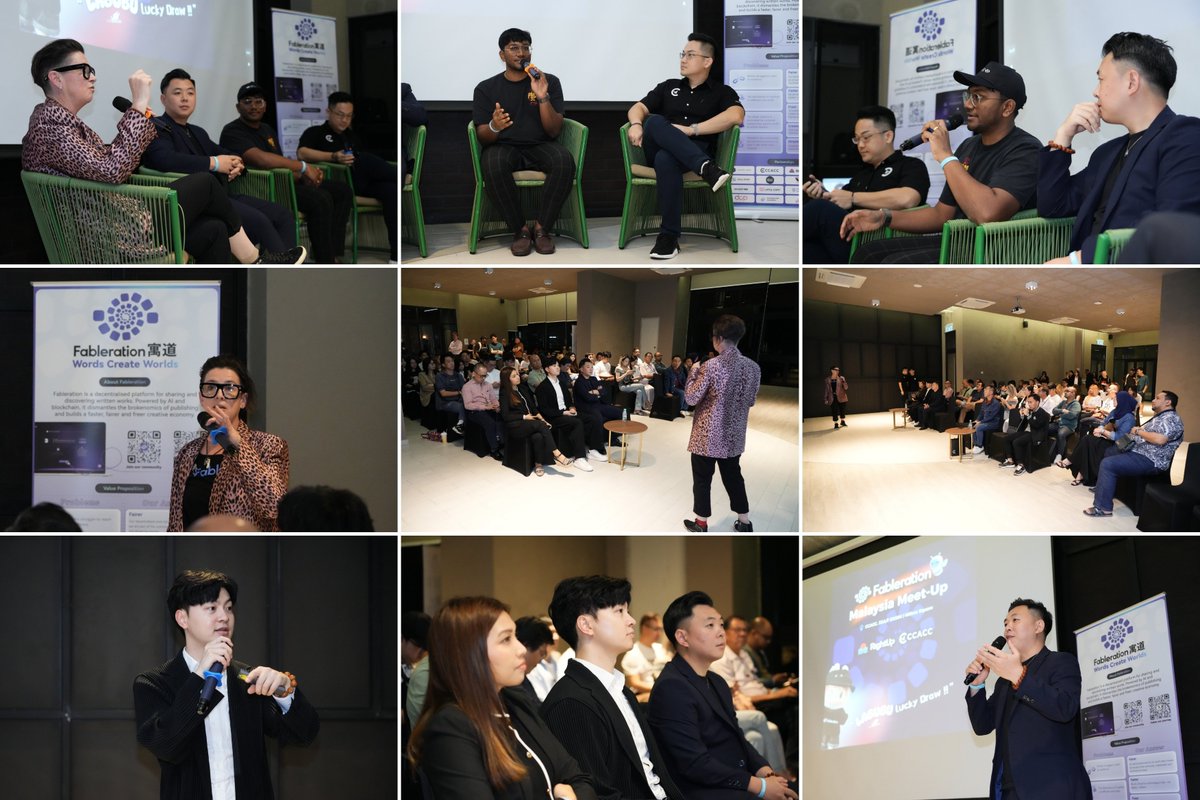 ccacc_hub's tweet photo. 🇲🇾 An incredible start to the Fableration Global Roadshow — with Malaysia as the very first stop!

🙌 A huge thank you to @Fableration, @Rightup_fun, and our panel speakers — @onegreenheartu, @Cole_Web3, @0xYudhishthra, and @jonathanchee315 — for sharing such valuable insights.

From Lisa’s (@onegreenheartu) keynote → insightful discussions with our panel speakers → and the #Labubu raffle 🎁 — the energy throughout the evening was outstanding 💯

We’re deeply grateful to everyone who joined us and helped make this kickoff a success ⚡️

For those heading to #Token2049, say hi if you spot us!

#Fableration #RightUp #IRO #Web3 #Malaysia #Community #Solana #SOL