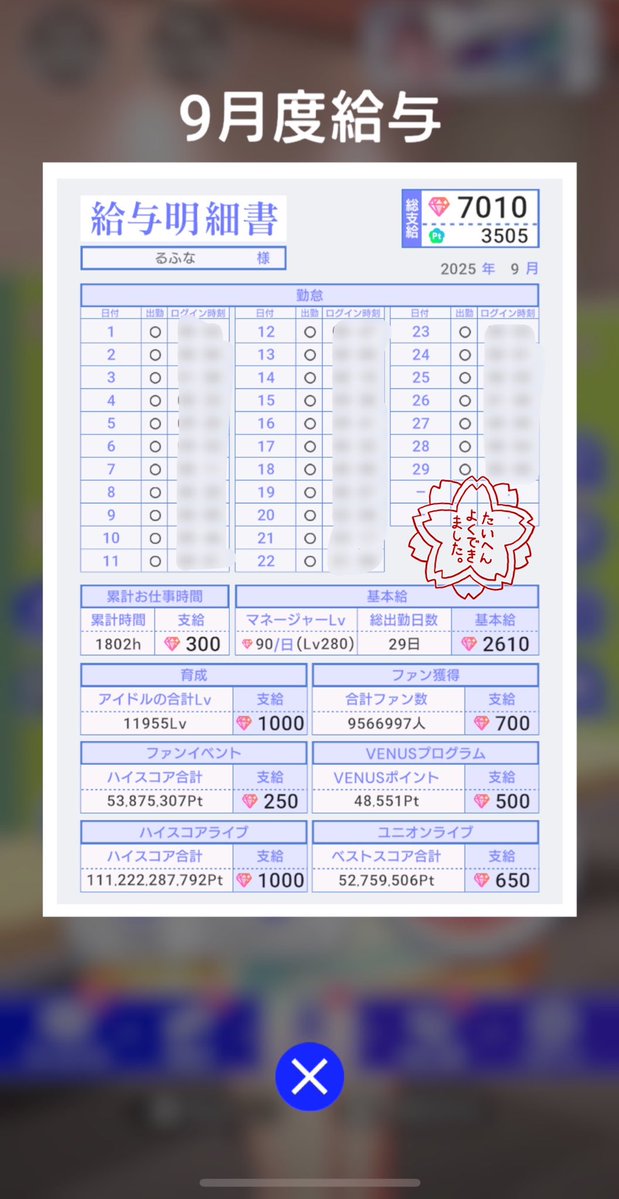 今月もおつかれさまでした🌻✨
#アイプラ給料日