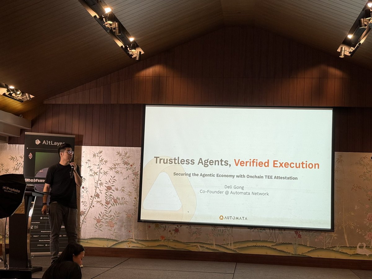yq_acc's tweet image. Bring trustless agents and verified excution @AutomataNetwork @deligong