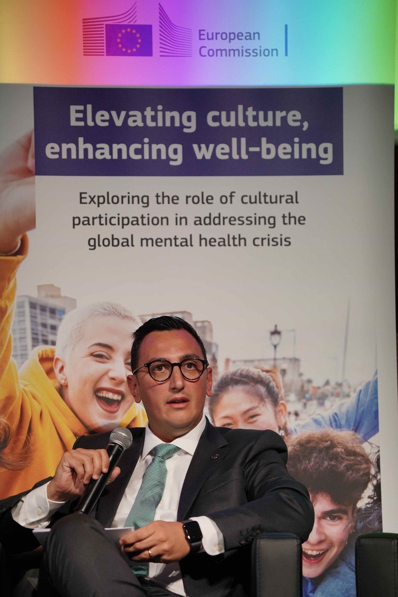 GlennMicallef's tweet image. “Culture by itself cannot solve the mental health crisis, but the mental health crisis will not be solved without culture.”

Insightful exchanges with experts, stakeholders, cultural networks, and young cultural professionals at our side event on culture &amp;amp; well-being. Thank you…