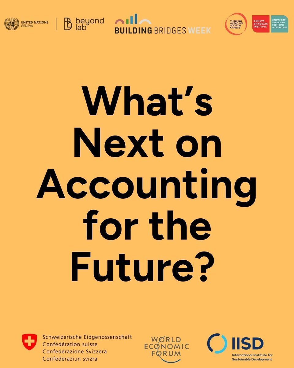 UNGeneva's tweet image. In Geneva today: “What’s Next on Accounting for the Future?”, part of the #BuildingBridges conference, will seek to offer new approaches, practical examples &amp;amp; insights on moving beyond short-termism towards intergenerationally equitable policy.

📍 2 pm, Varembé Conference Centre