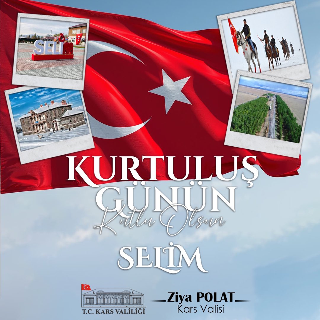 #Selim’in Düşman İşgalinden Kurtuluşunun 105. Yılı Kutlu Olsun. 🇹🇷 

Cumhuriyetimizin Kurucusu Gazi Mustafa Kemal Atatürk ile Doğu Cephesi Komutanı Kazım Karabekir Paşa ve silah arkadaşları başta olmak üzere, kahraman ecdadımızı saygı, minnet ve rahmetle anıyorum. 

#30Eylül1920