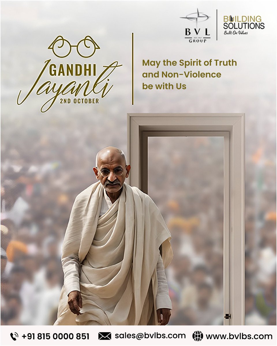 Bvlbsupvc's tweet image. Happy Gandhi Jayanthi! Just as Gandhiji stood for strength in simplicity, our UPVC solutions stand strong against time while embracing eco-friendliness and elegance. 

🌐 bvlbs.com

#Bvlbs #BvlbsUPVC #uPVCDoorsAndWindows #HappyGandhiJayanti #HonoringBapu